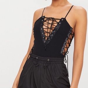 NWOT Lace up bodysuit